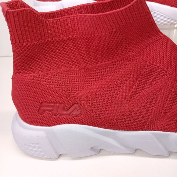 FILA Men's Red Knit High Top Sock Sneakers Size 10 Slip-On Lightweight Athletic - Picture 5 of 8
